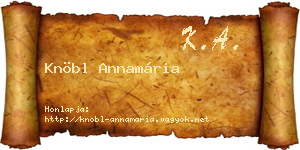 Knöbl Annamária névjegykártya